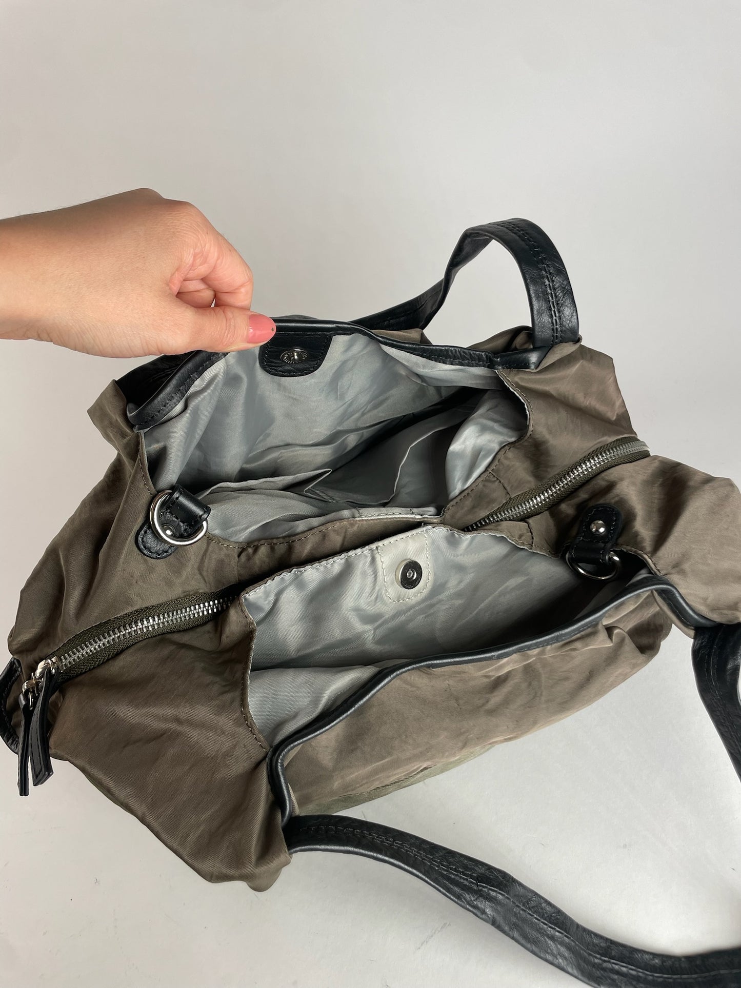 Vintage Yohji Yamamoto Y-Saccs Polyester Leather Handbag Brown Black