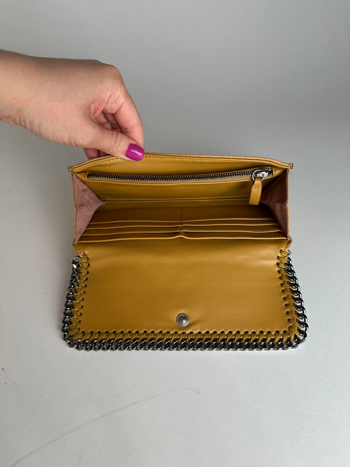 Vintage Stella Mc Cartney Vegan Leather Falabella Long Wallet Yellow