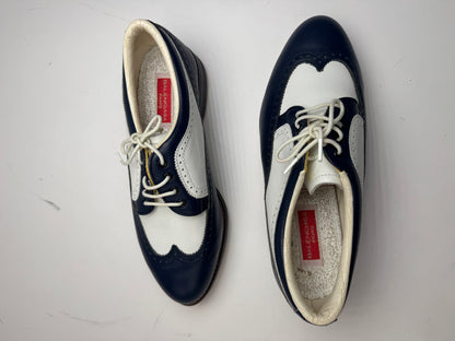 Vintage Balenciaga Leather Mocassins Sport Shoes 24,5cm Navy white