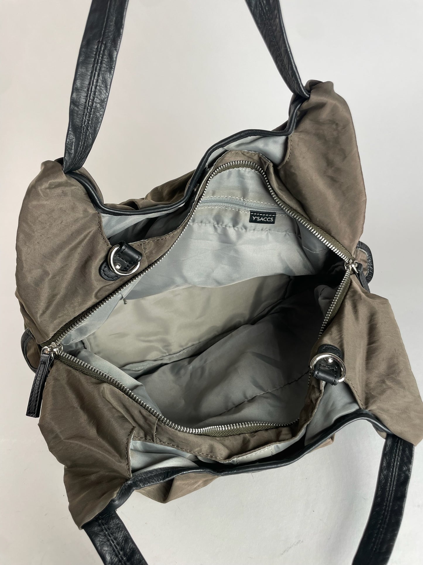 Vintage Yohji Yamamoto Y-Saccs Polyester Leather Handbag Brown Black