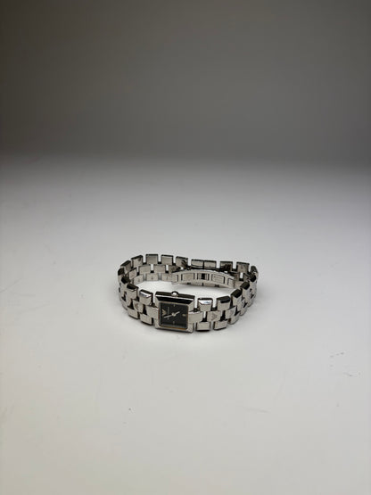 Vintage Emporio Armani Stainless Steel Bracelet Watch Black Dial