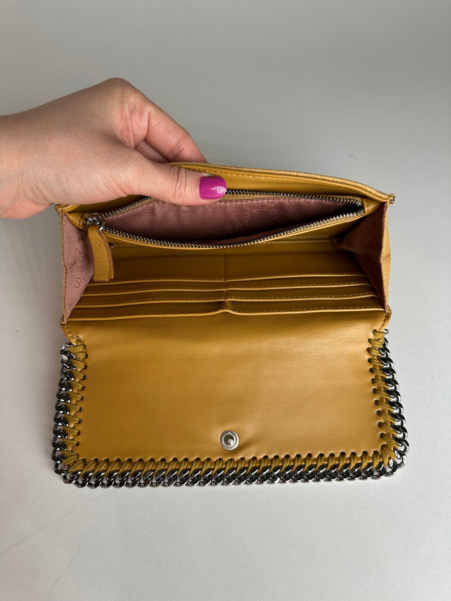 Vintage Stella Mc Cartney Vegan Leather Falabella Long Wallet Yellow