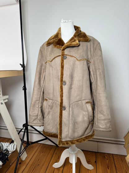 Vintage Kansai Yamamoto fur coat L grey brown