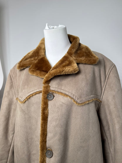 Vintage Kansai Yamamoto fur coat L grey brown