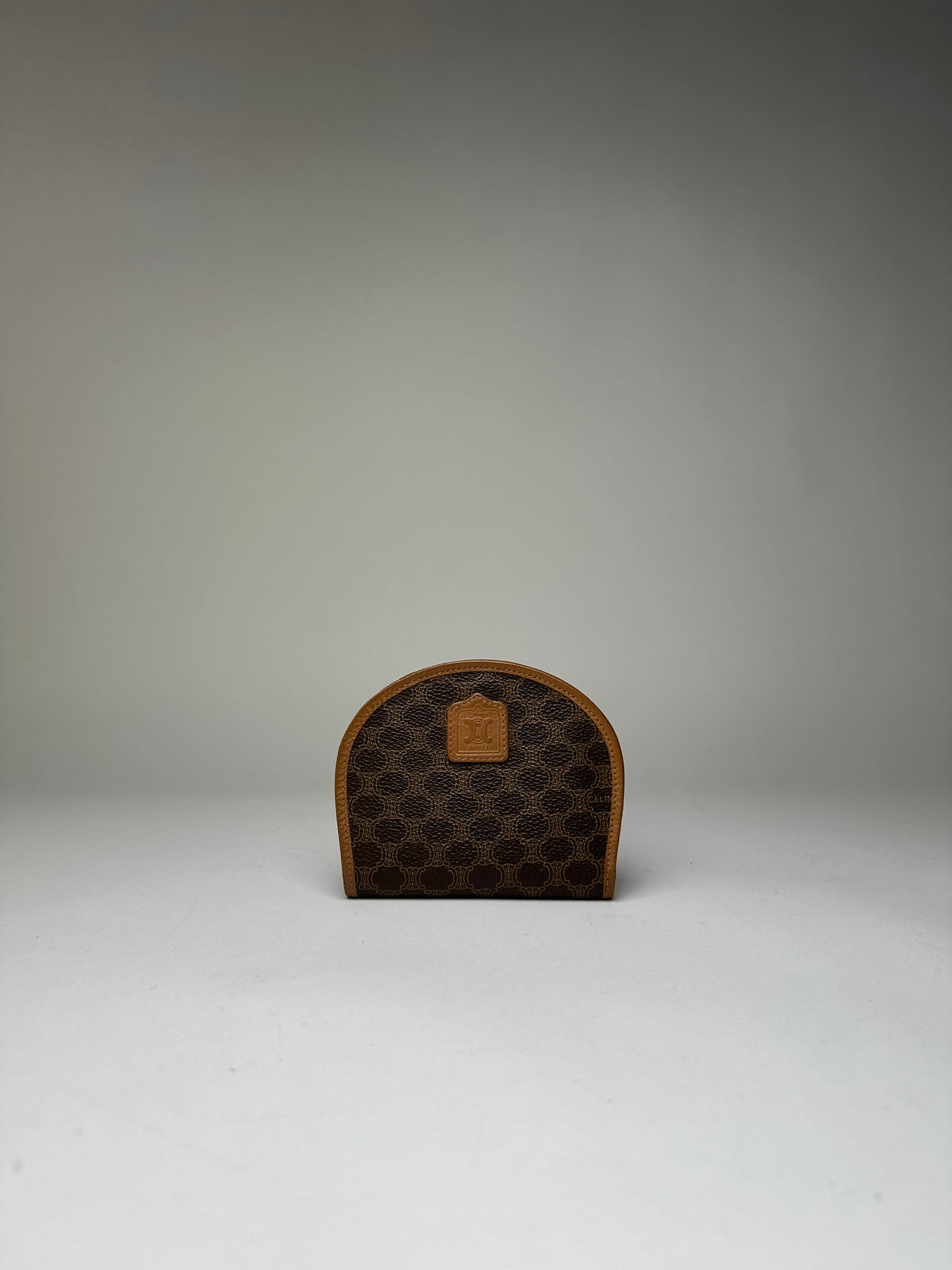 Vintage Celine Macadam Canvas Mini Wallet Late 1980s Brown Tan