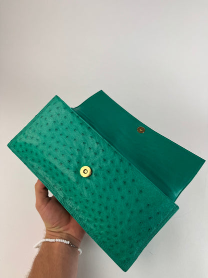 Vintage Loewe Madrid Ostrich Leather Belt Bag Turquoise