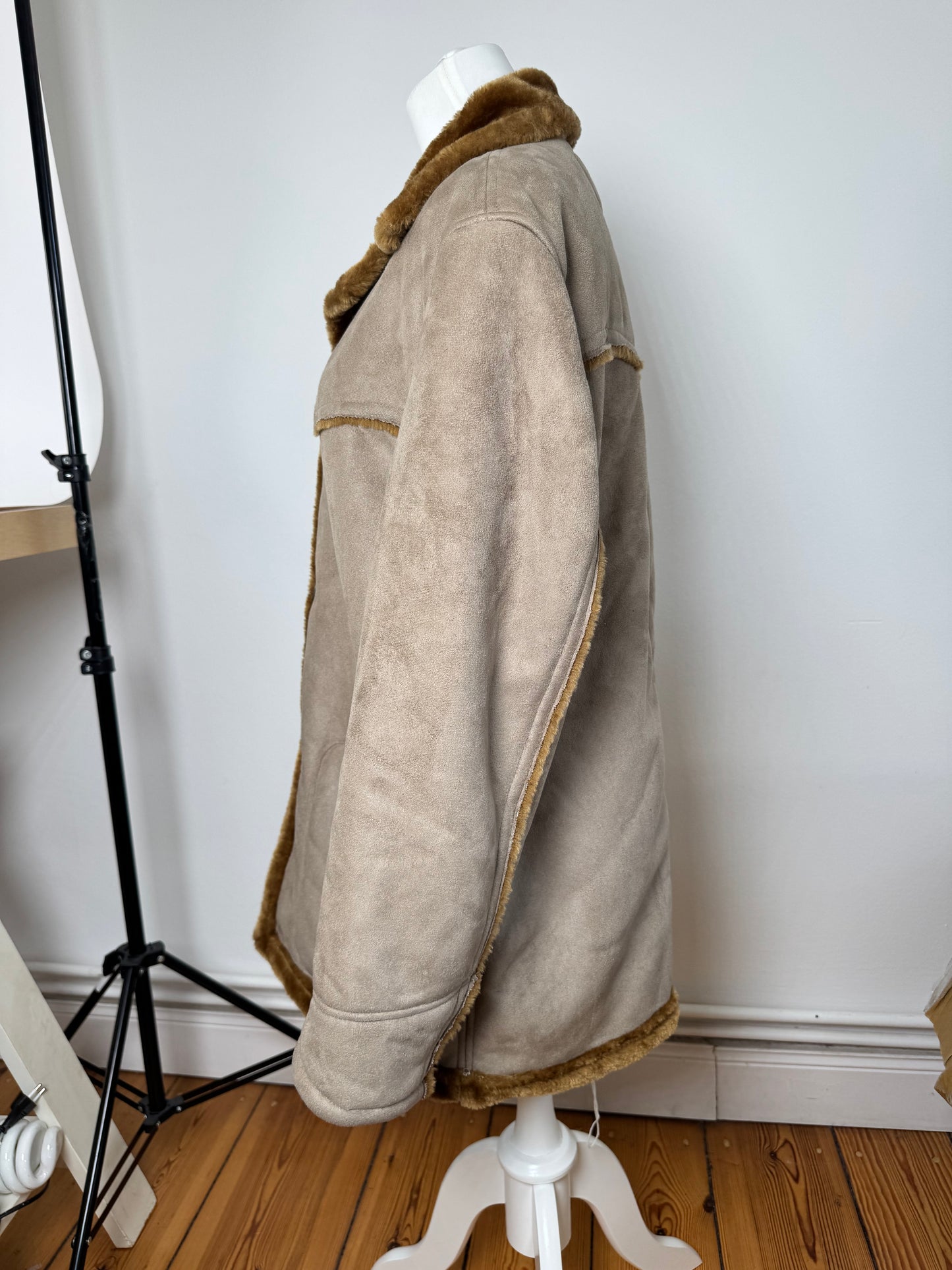 Vintage Kansai Yamamoto fur coat L grey brown