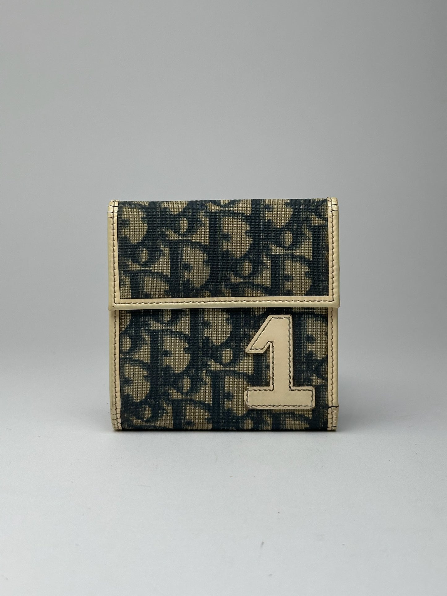 Vintage Dior Oblique Monogram wallet blue white