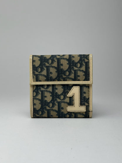 Vintage Dior Oblique Monogram wallet blue white