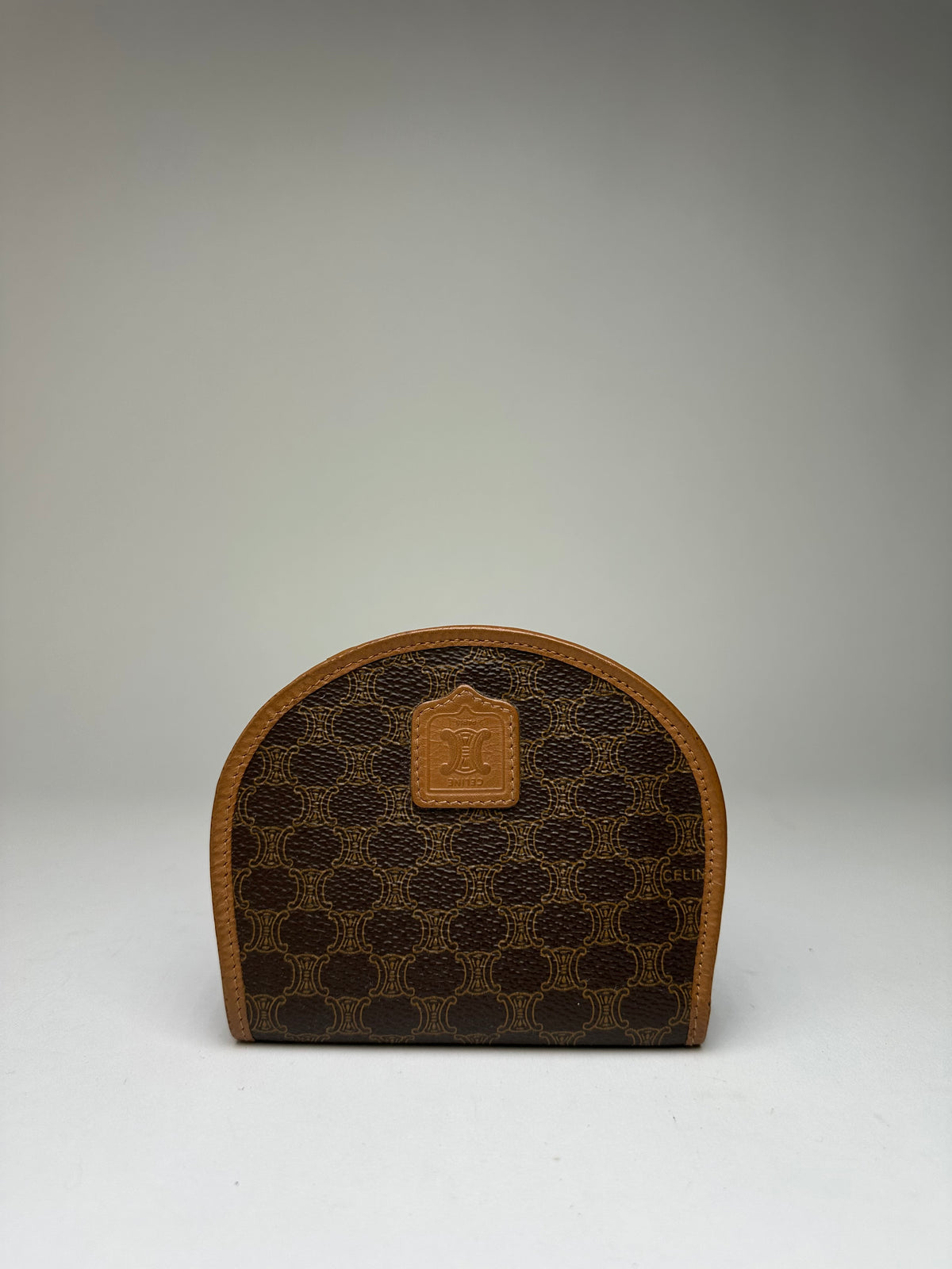 Vintage Celine Macadam Canvas Mini Wallet Late 1980s Brown Tan