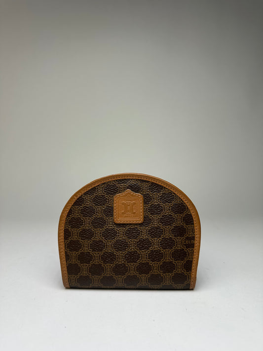 Vintage Celine Macadam Canvas Mini Wallet Late 1980s Brown Tan
