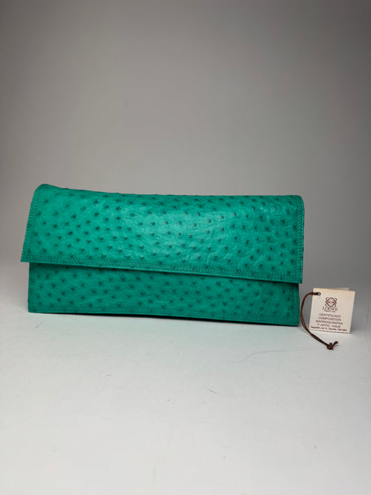 Vintage Loewe Madrid Ostrich Leather Belt Bag Turquoise