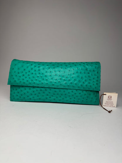 Vintage Loewe Madrid Ostrich Leather Belt Bag Turquoise