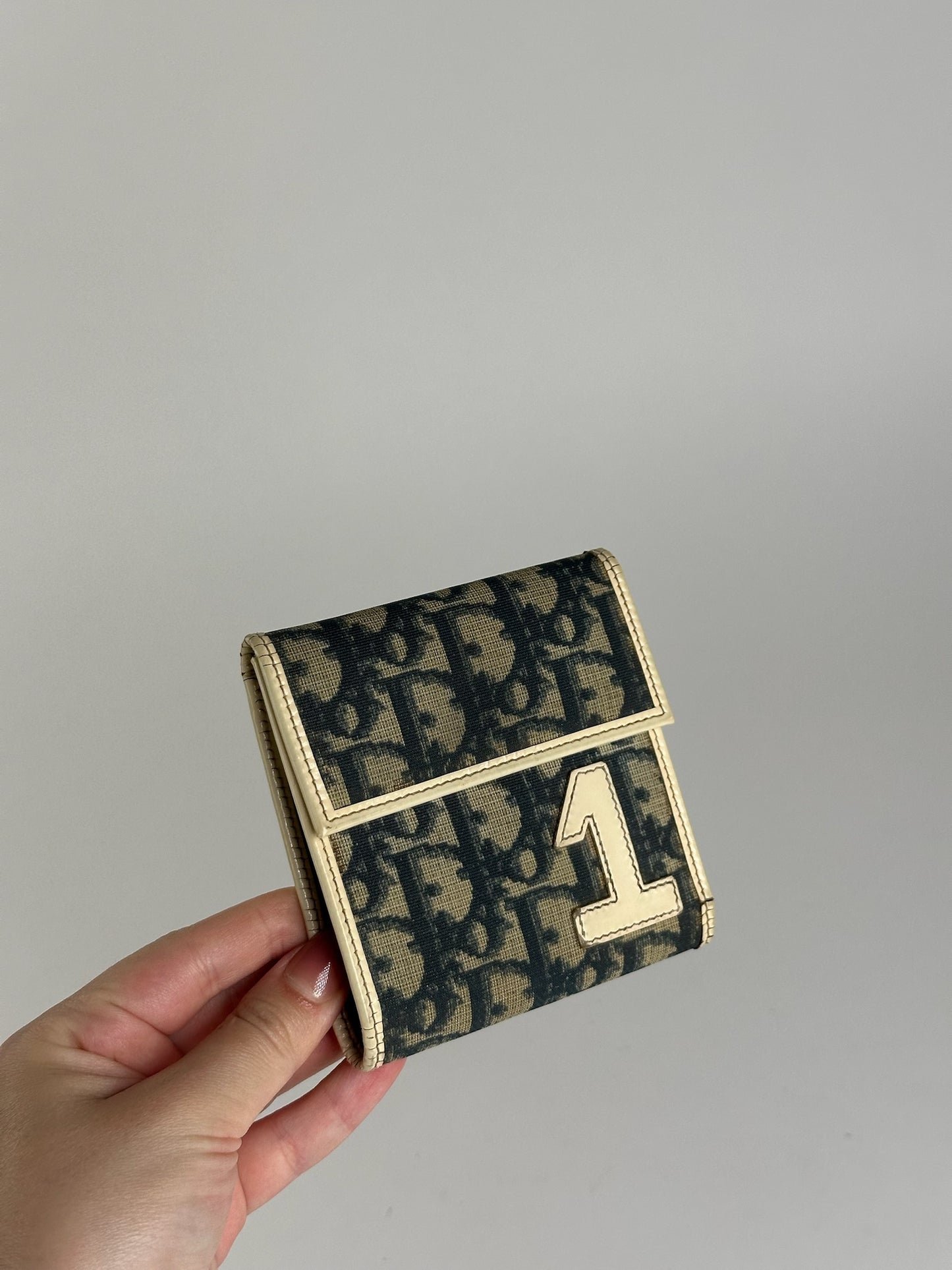Vintage Dior Oblique Monogram wallet blue white