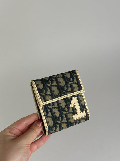 Vintage Dior Oblique Monogram wallet blue white