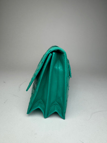 Vintage Loewe Madrid Ostrich Leather Belt Bag Turquoise