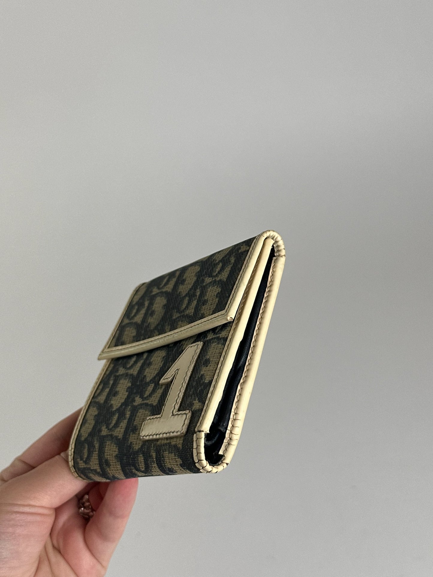 Vintage Dior Oblique Monogram wallet blue white