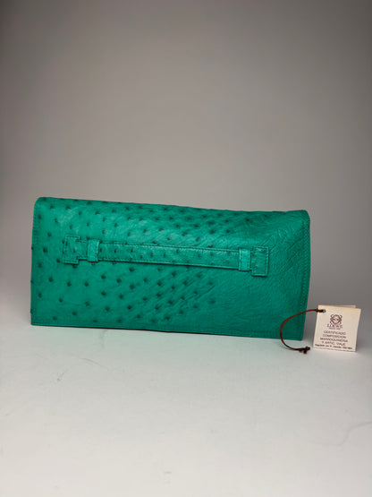 Vintage Loewe Madrid Ostrich Leather Belt Bag Turquoise