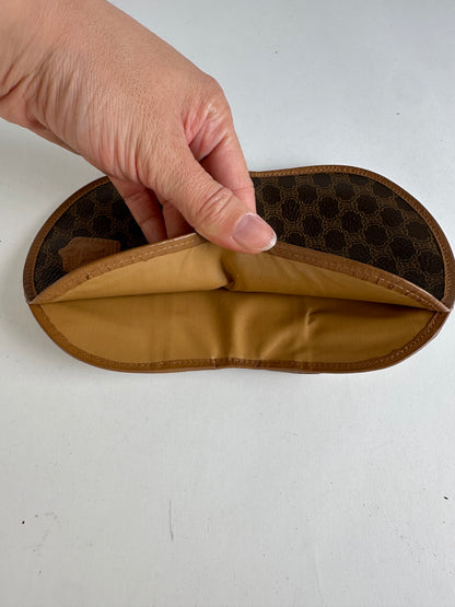 Vintage Celine Macadam Canvas Mini Wallet Late 1980s Brown Tan