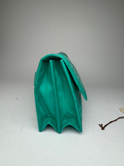 Vintage Loewe Madrid Ostrich Leather Belt Bag Turquoise