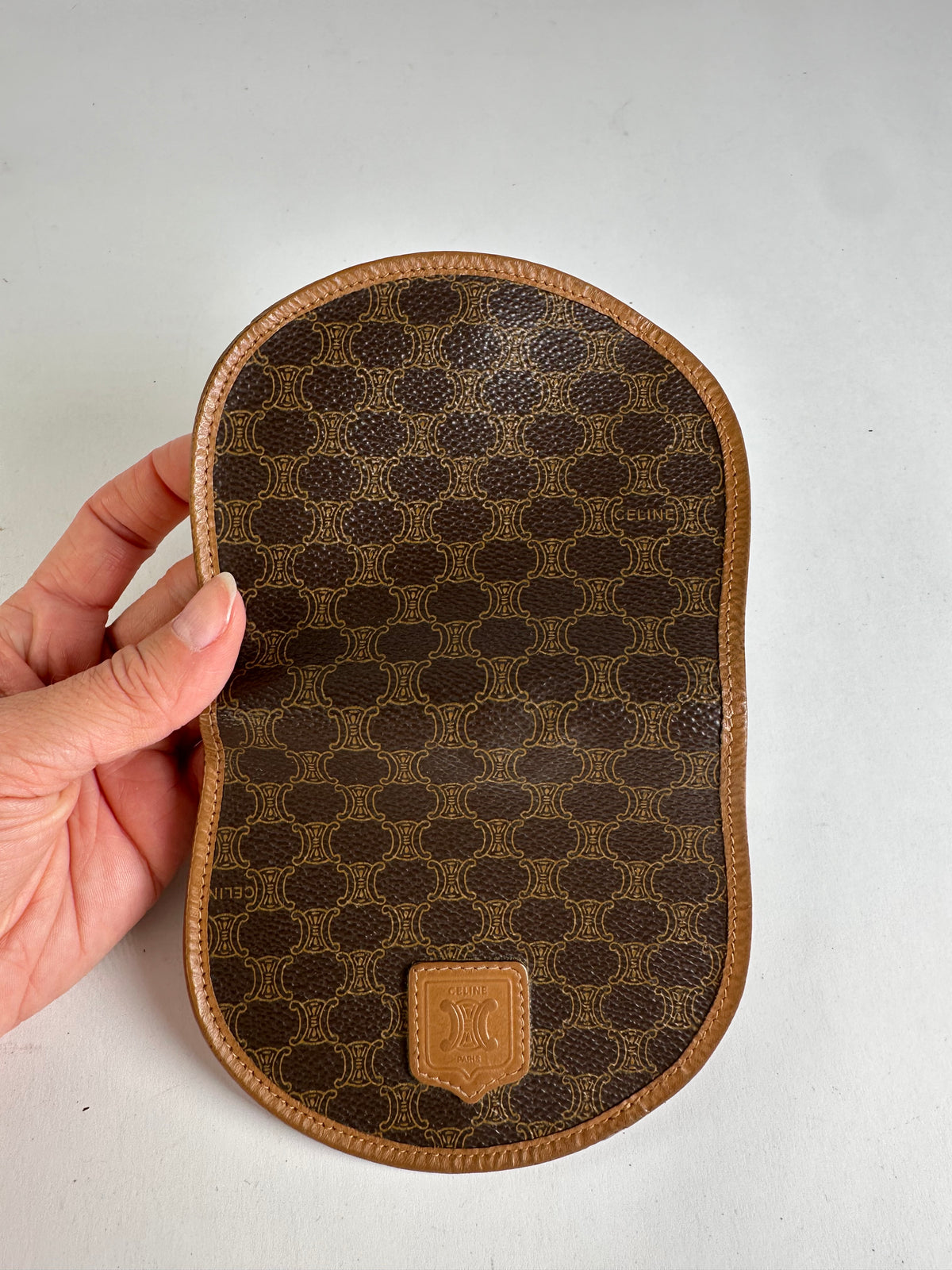Vintage Celine Macadam Canvas Mini Wallet Late 1980s Brown Tan