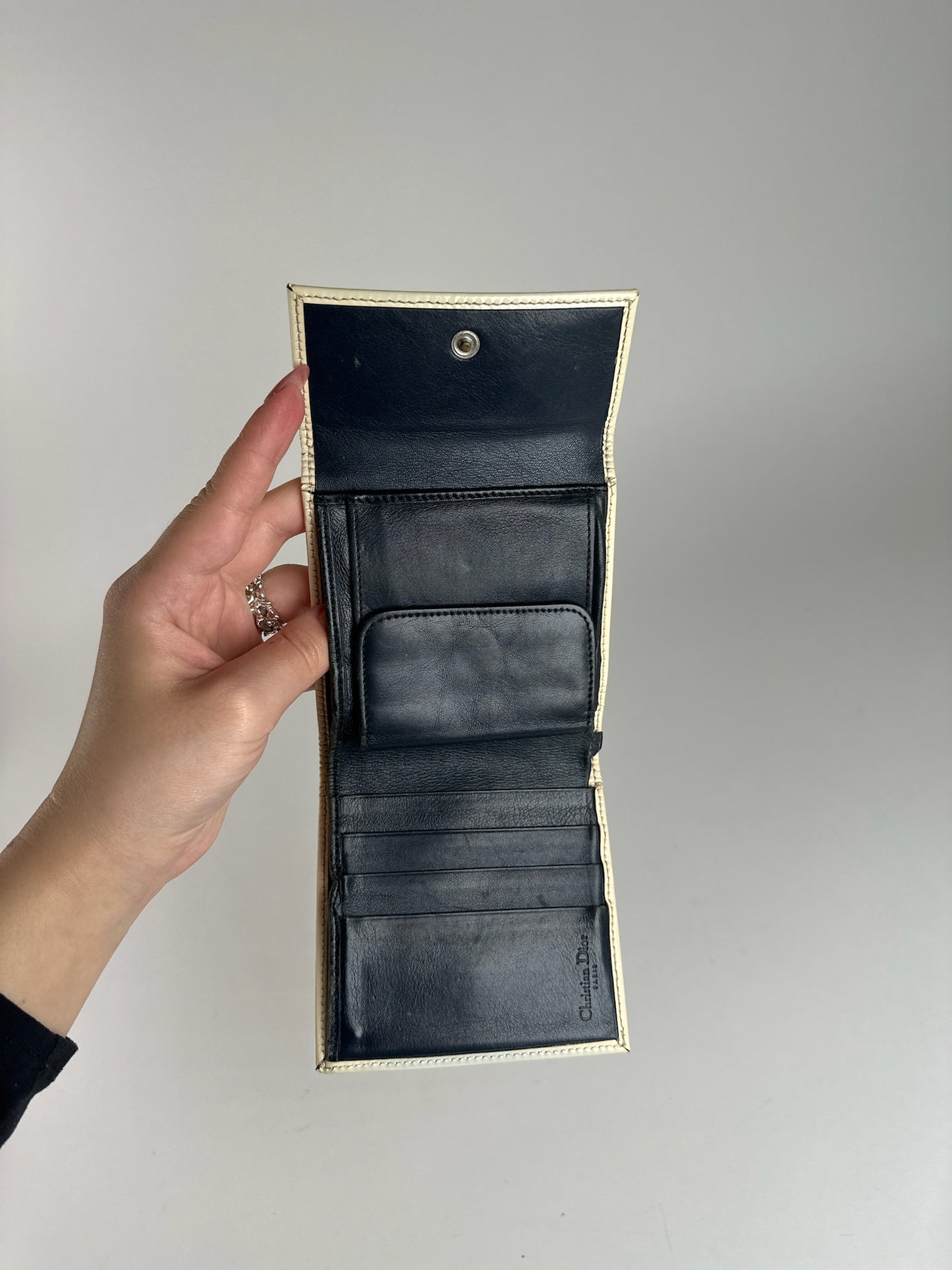 Vintage Dior Oblique Monogram wallet blue white