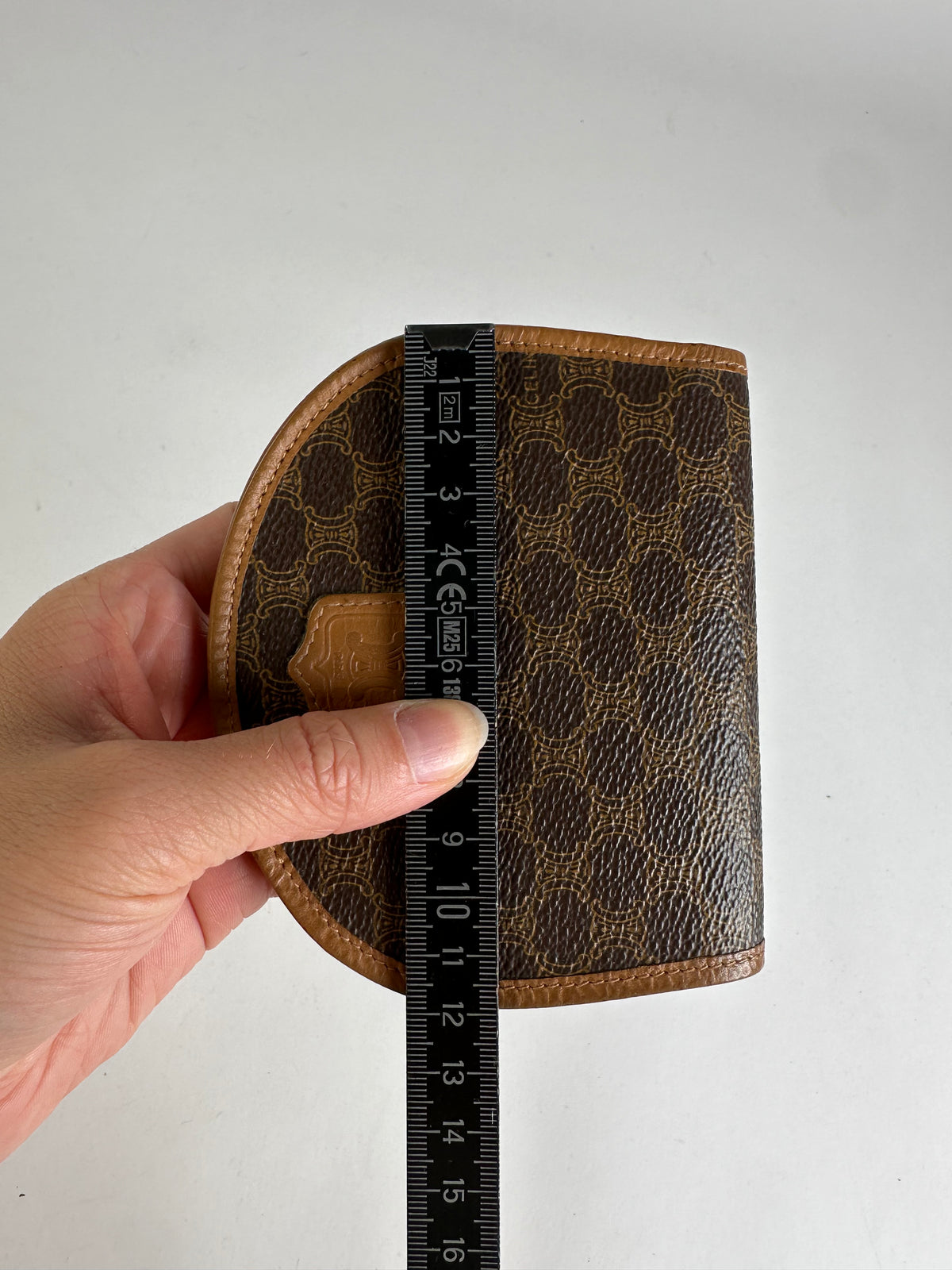 Vintage Celine Macadam Canvas Mini Wallet Late 1980s Brown Tan