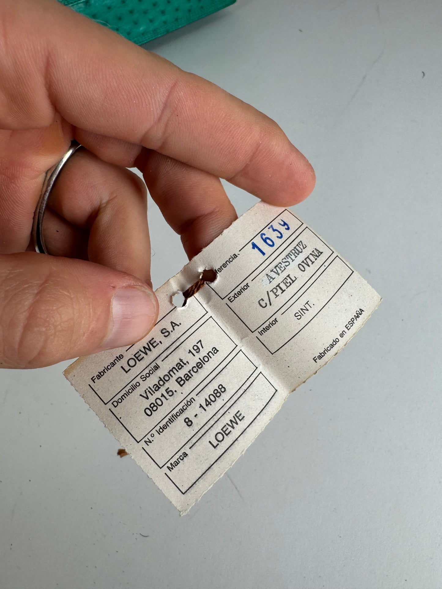 Vintage Loewe Madrid Ostrich Leather Belt Bag Turquoise