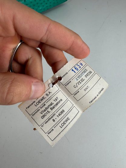 Vintage Loewe Madrid Ostrich Leather Belt Bag Turquoise