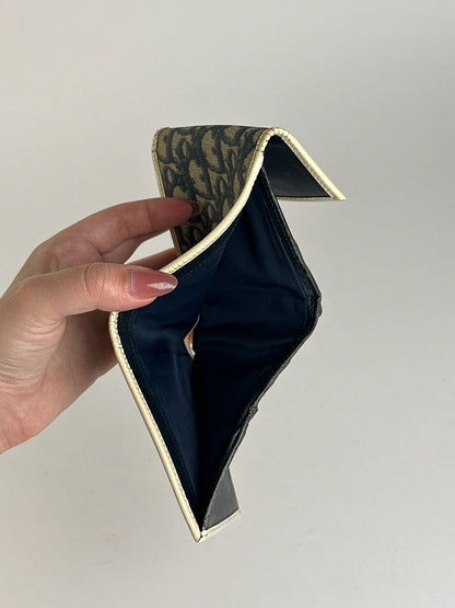 Vintage Dior Oblique Monogram wallet blue white