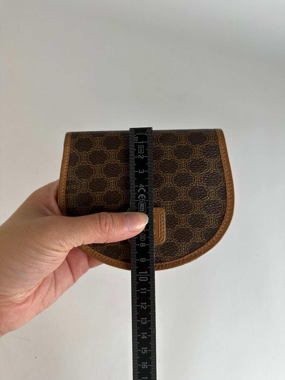 Vintage Celine Macadam Canvas Mini Wallet Late 1980s Brown Tan