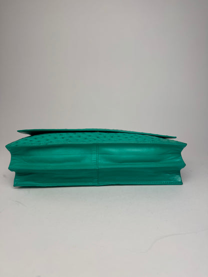 Vintage Loewe Madrid Ostrich Leather Belt Bag Turquoise