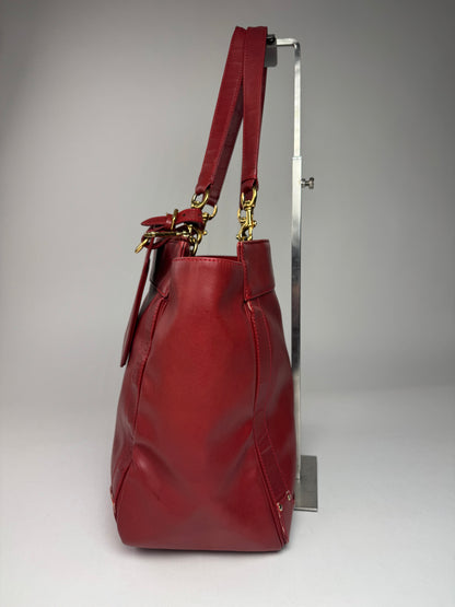 Vintage Chloe Leather Tote Bag Red