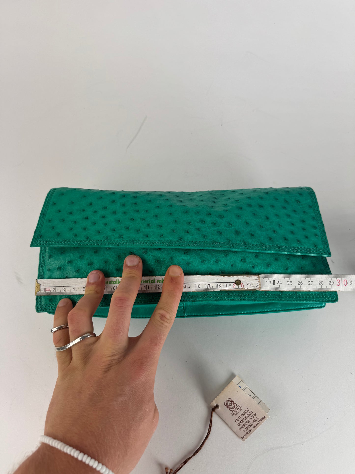 Vintage Loewe Madrid Ostrich Leather Belt Bag Turquoise