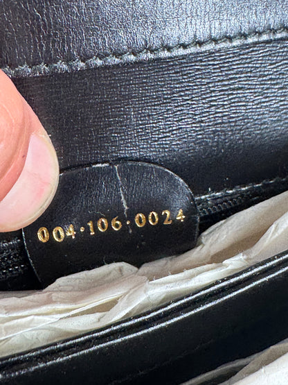 Vintage Gucci Leather Crossbody Bag Black Gold c. 2000