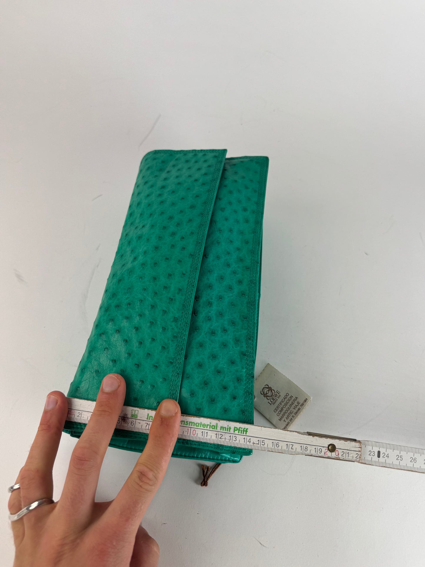 Vintage Loewe Madrid Ostrich Leather Belt Bag Turquoise