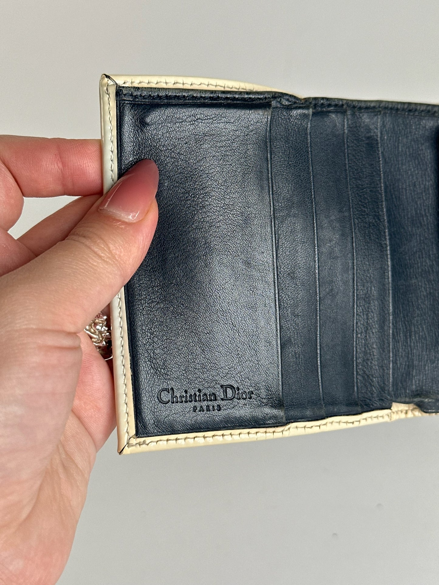 Vintage Dior Oblique Monogram wallet blue white