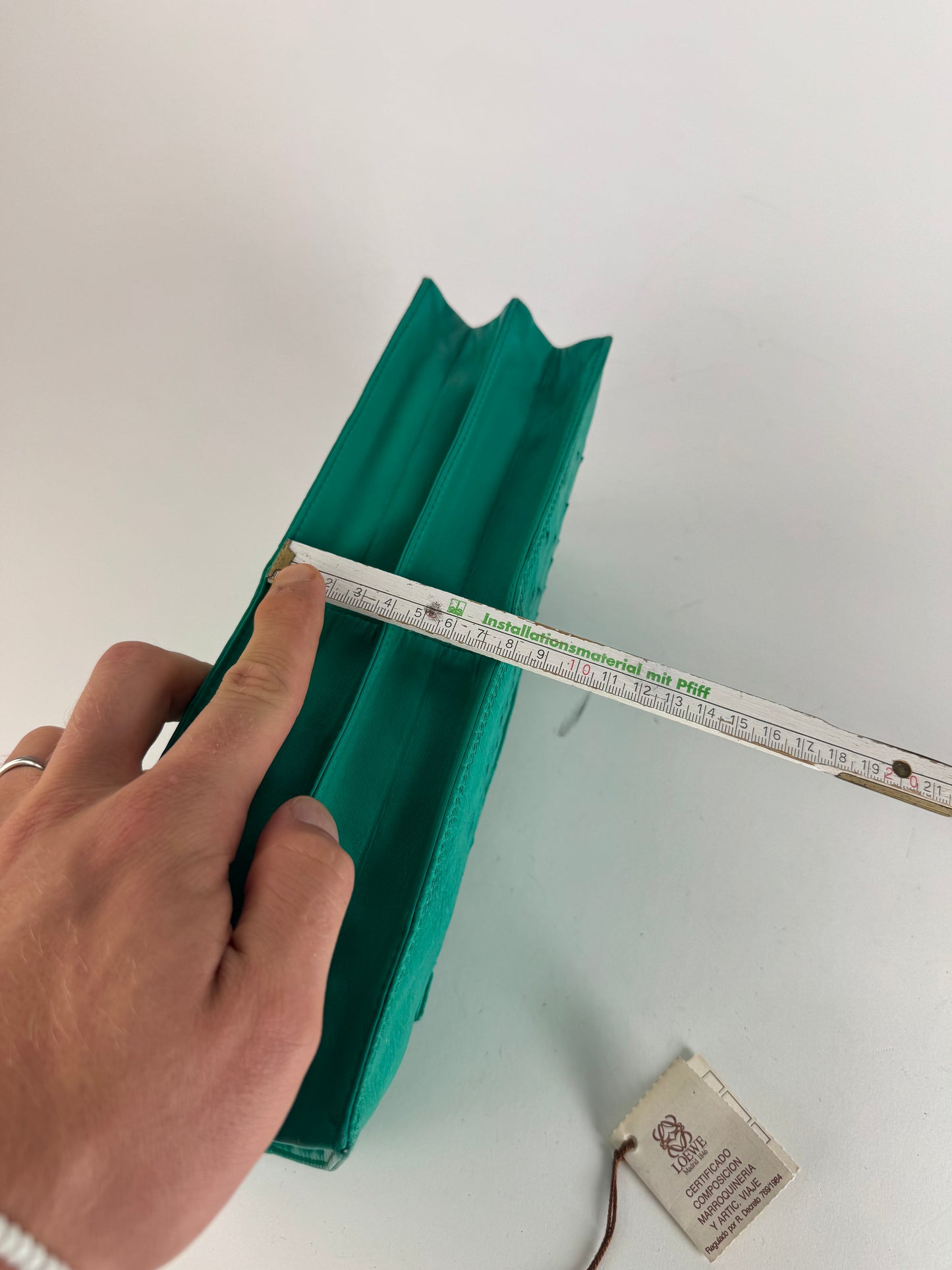 Vintage Loewe Madrid Ostrich Leather Belt Bag Turquoise