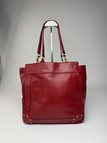 Vintage Chloe Leather Tote Bag Red