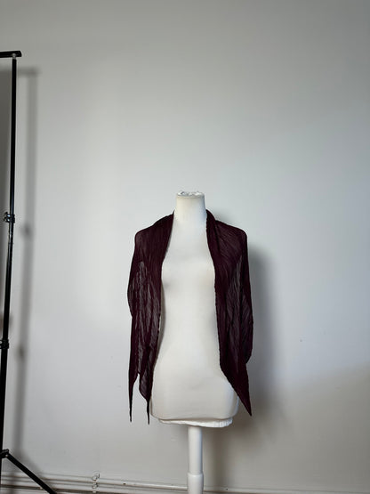 Vintage Pleats Shawl Pleated Synthetic Burgundy