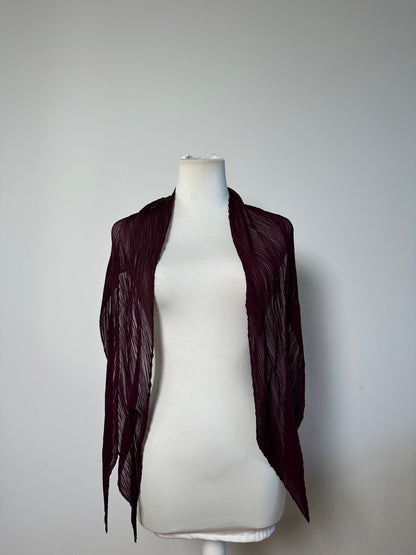 Vintage Pleats Shawl Pleated Synthetic Burgundy