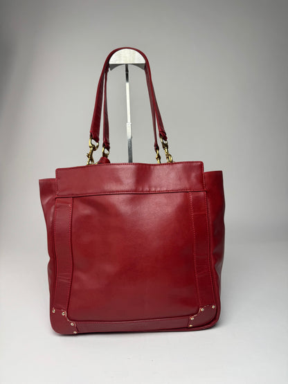 Vintage Chloe Leather Tote Bag Red