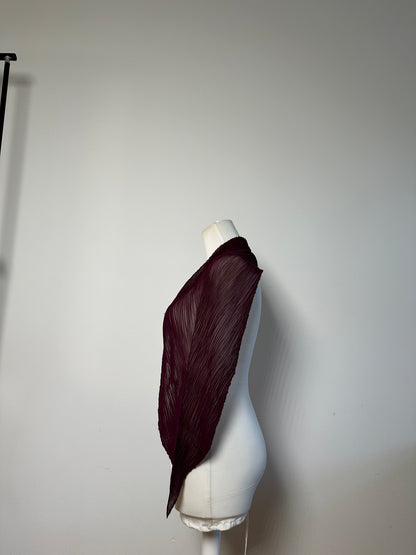 Vintage Pleats Shawl Pleated Synthetic Burgundy