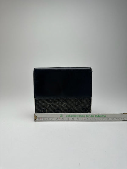 Vintage Gucci Monogram Wallet black gray Jackie