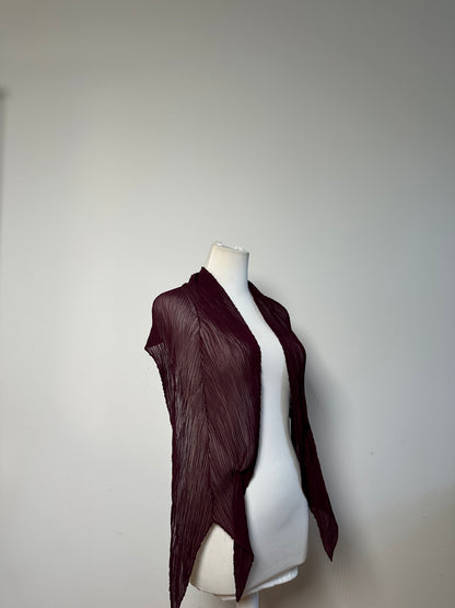 Vintage Pleats Shawl Pleated Synthetic Burgundy