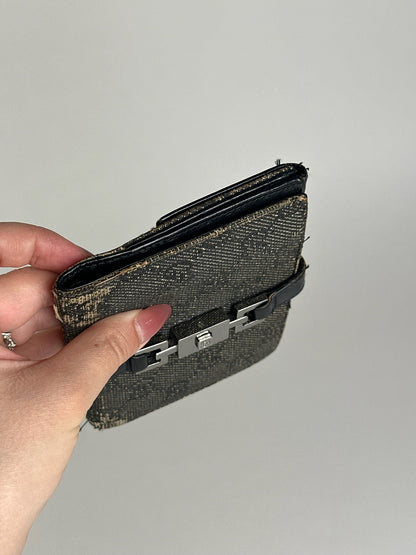 Vintage Gucci Monogram Wallet black gray Jackie