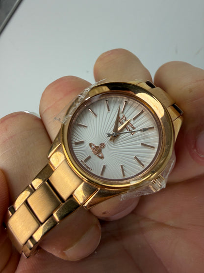 Vintage Vivienne Westwood Classic Bracelet Watch Rose Gold Silver