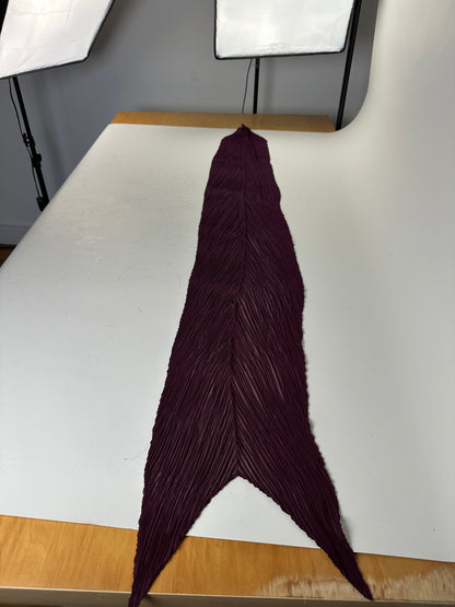 Vintage Pleats Shawl Pleated Synthetic Burgundy