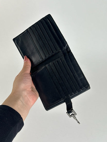 Vintage Gucci Monogram Wallet black gray Jackie