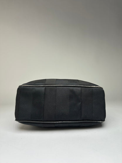 Vintage Ferragamo Flap Crossbody Bag Late 1990s Black Gold